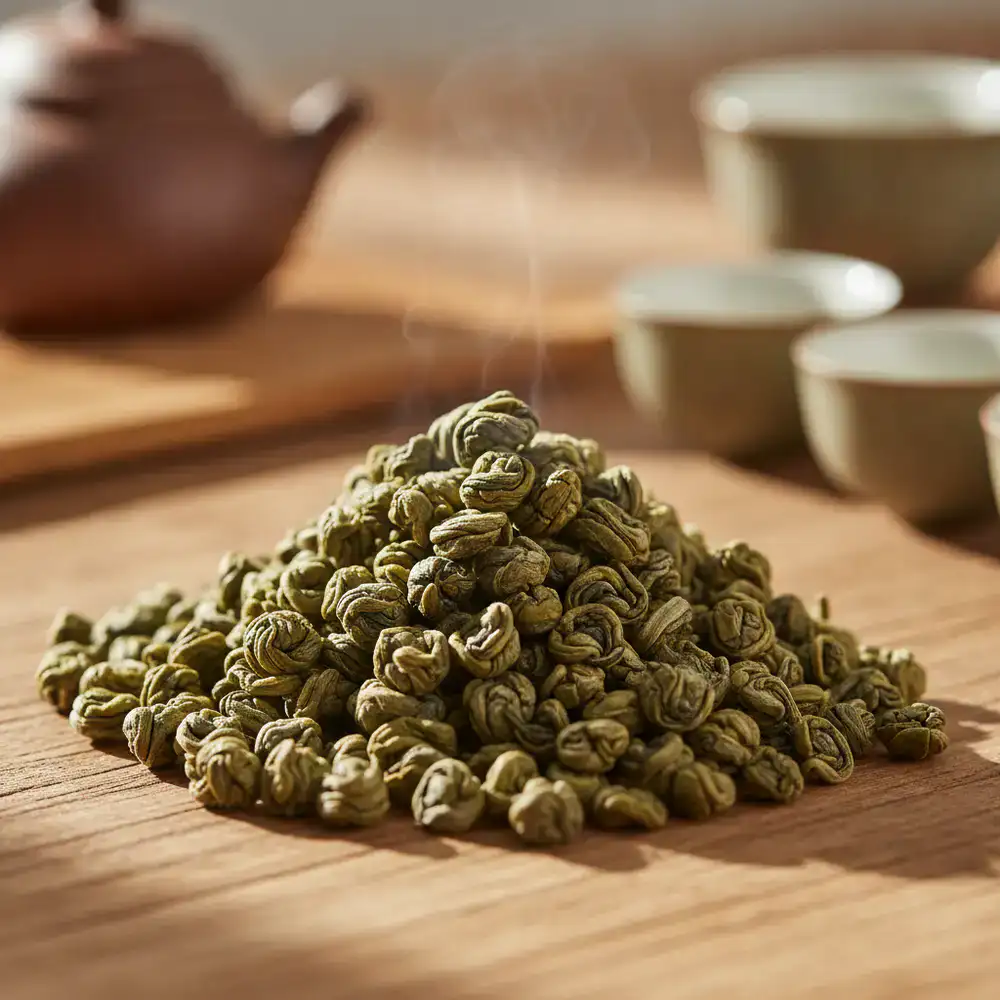 High Mountain Oolong tea leaves freshly rolled