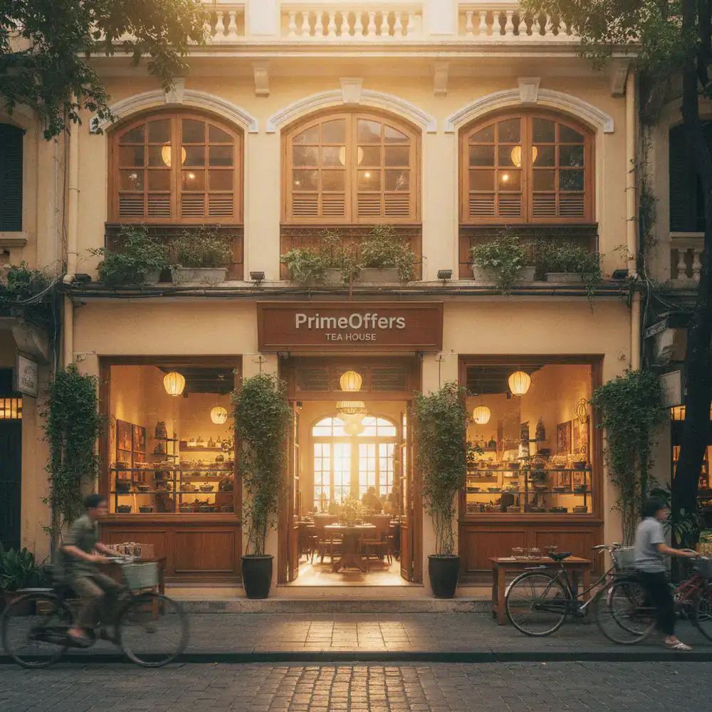 PrimeOffers Tea House storefront in Ho Chi Minh City