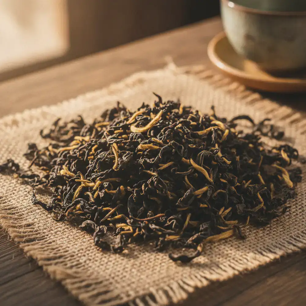 Wild Black Tea leaves with golden tips